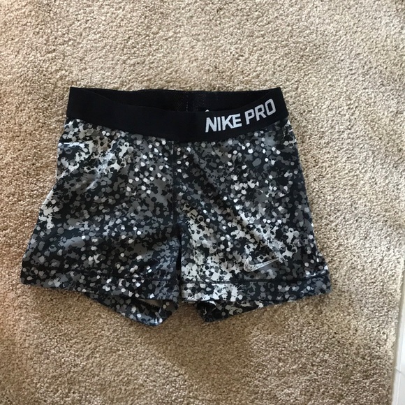 Nike Pants - Nike pros, gray/black splatter design